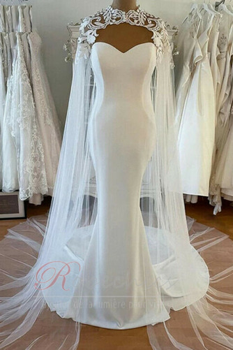 Robe de mariée Sans bretelles Traîne Courte Appliques Serré Naturel taille - Page 1