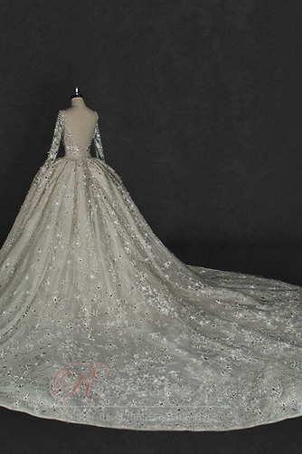 Robe de mariée Dos nu Tulle Automne Appliques Vintage Col en V - Page 3