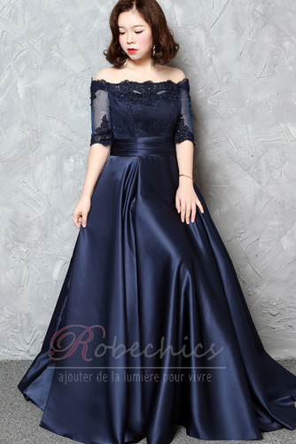 Robe de Soirée Naturel taille Automne Tissu Dentelle Longueur Cheville - Page 5