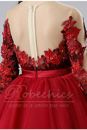 Robe Cortège Fille Été Fermeture éclair Appliques Glamour Manche Longue - Page 5