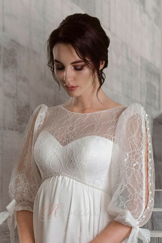 Robe de mariée Grossesse Lacez vers le haut Col Bateau Chiffon noble - Page 5