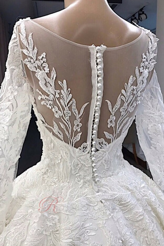 Robe de mariée Manche Longue Couvert de Dentelle Naturel taille Formelle - Page 2