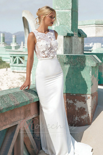 Robe de mariée Naturel taille Milieu Col Bateau Tissu Dentelle - Page 1