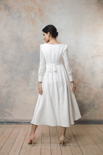 Robe de mariée Empire Col Carré Automne Bouton Manche Longue De plein air - Page 5