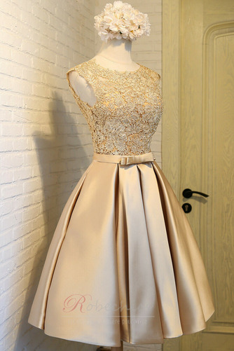 Robe Demoiselle d'Honneur a ligne Longueur Genou Satin Col de chemise t Zip Dramatique - Page 2