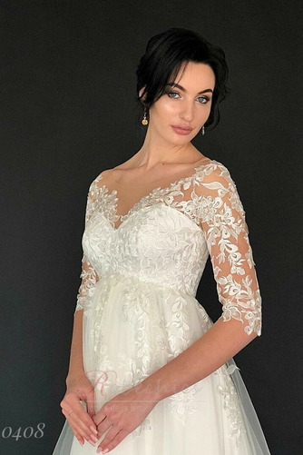 Robe de mariée Empire taille haute Appliques Train de balayage noble - Page 7