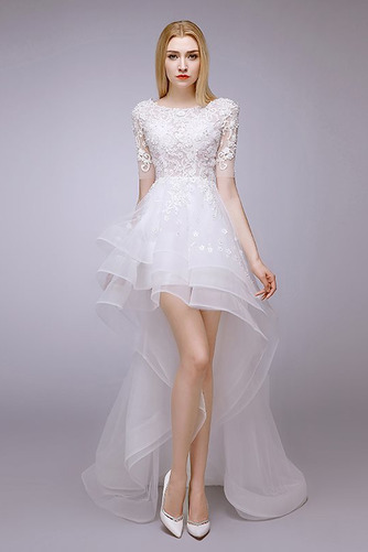 Robe de mariée Asymétrique Col Bateau Gradins Lacet Naturel taille - Page 4