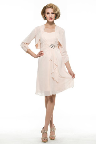 Robe Mère de Mariée 3/4 Manche aligne Zip 2 Pièces Epurée Chiffon - Page 1