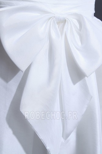 Robe de mariée Été Tube droit mini Satin Élastique aligne Blanche - Page 6