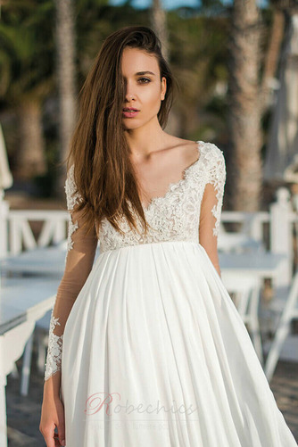 Robe de mariée Dos nu Appliques Longueur ras du Sol De plein air Manche Aérienne - Page 4