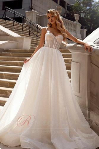 Robe de mariée Jardin Sexy Sans Manches Naturel taille Traîne Courte - Page 1