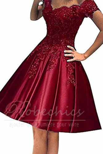 Robe de Cocktail Longueur Genou Épaule Dégagée A-ligne Manche Courte - Page 9