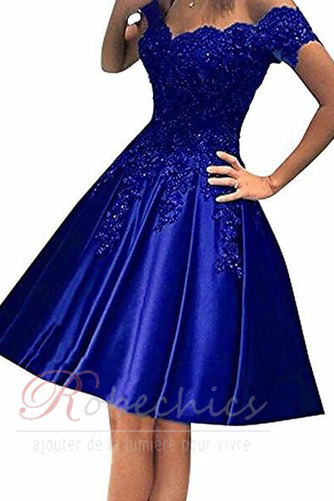 Robe de Cocktail Longueur Genou Épaule Dégagée A-ligne Manche Courte - Page 11
