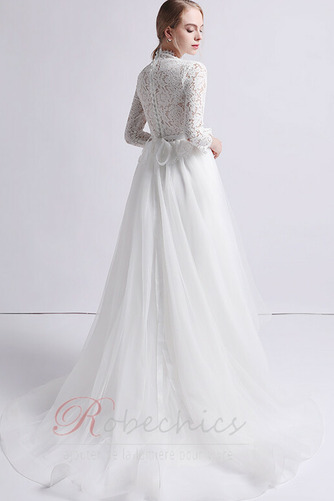 Robe de mariée Manche Longue Tissu Dentelle Asymétrique Chic Haut Bas - Page 2