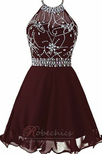 Robe de Cocktail Manquant Perle Décolleté Dans le Dos Sans Manches - Page 7
