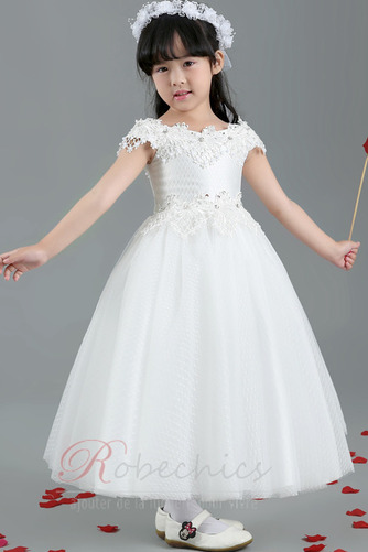 Robe Cortège Fille Zip Manche Courte Longueur Mollet a ligne Tulle - Page 4