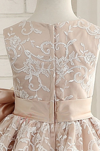 Robe Cortège Fille Sans Manches Tissu Dentelle Médium Nœud à Boucles - Page 4