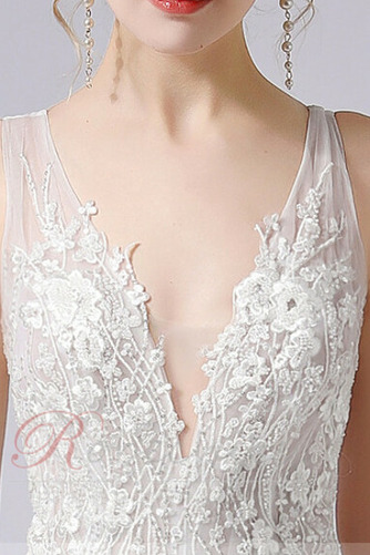 Robe de mariée Sexy Col en V Naturel taille A-ligne Été Jardin - Page 7