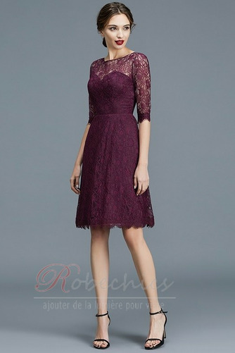Robe Demoiselle d'Honneur Naturel taille Longueur Genou Dentelle - Page 1
