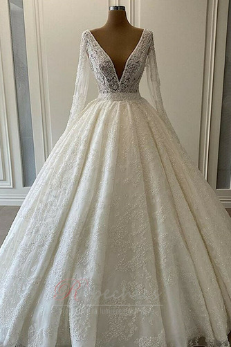 Robe de mariée A-ligne Cérémonial Zip Longueur au sol Haut Bas Eglise - Page 1