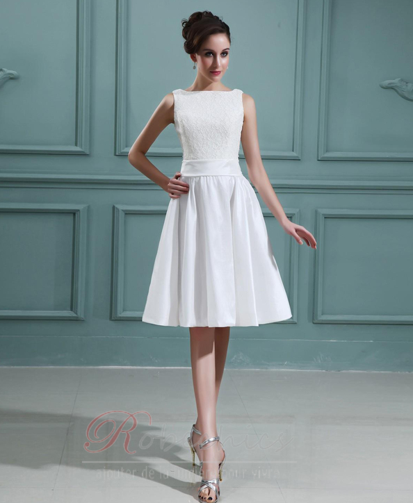 Norme Genou Fermeture De Ligne Robe Mariée Blanche Éclair Longueur A iuXOZwPkT