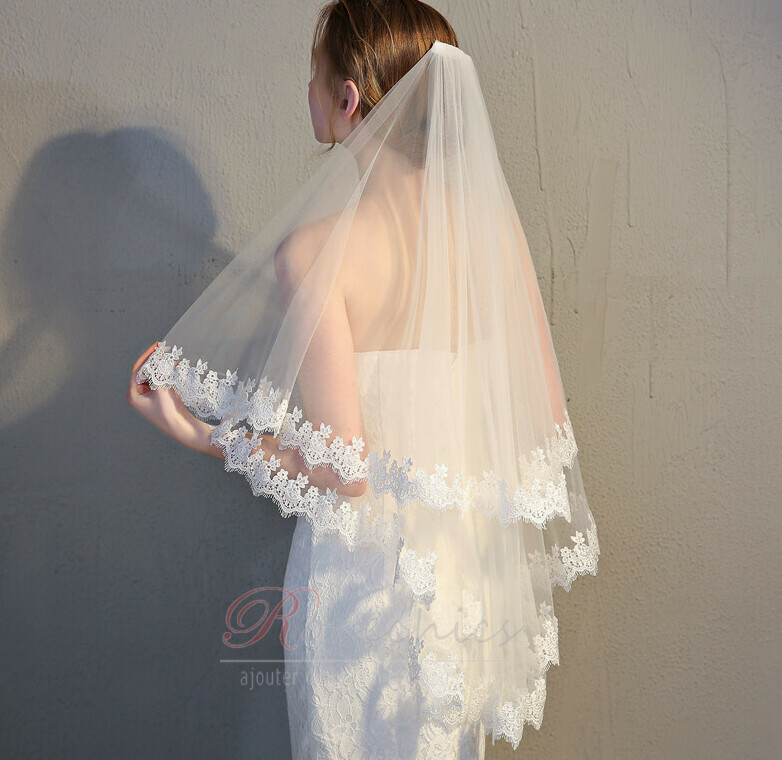 Voile de mariée voile de dentelle voile court voile simple - robechics