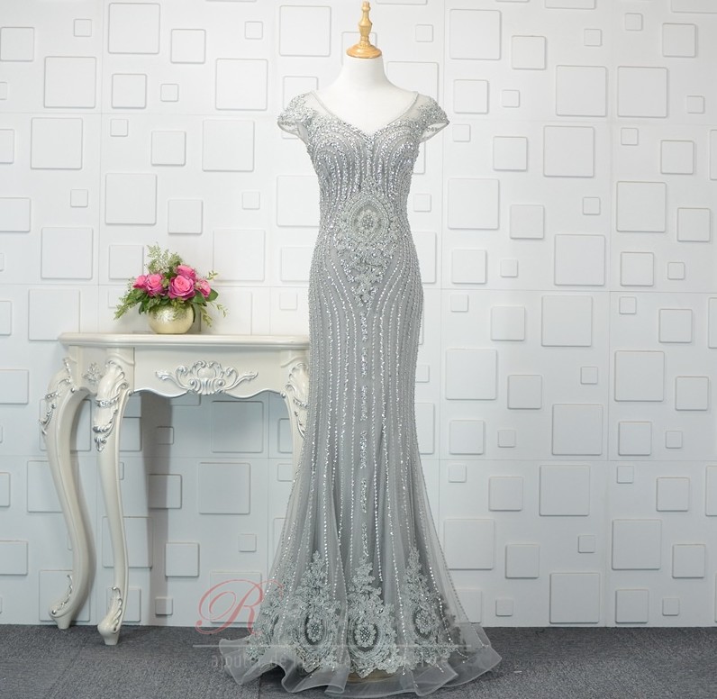 Robe De Soirée Sirène Noire Perles - Taille 38 (M) - Longueur Sol - Glamour - Neuve Avec étiquettes