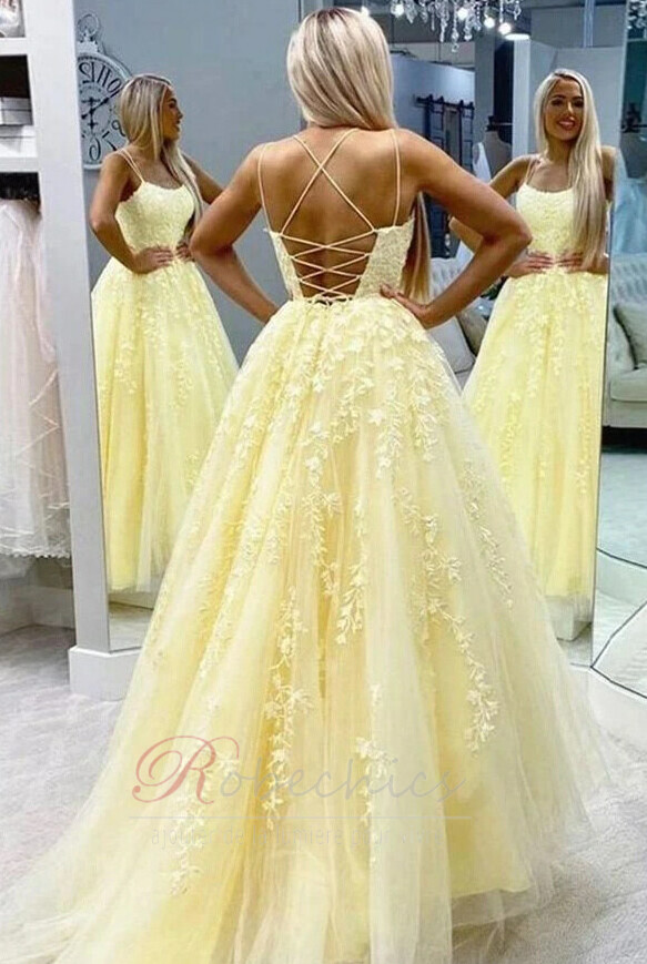A-ligne Dentelle longueur au sol robes de Bal