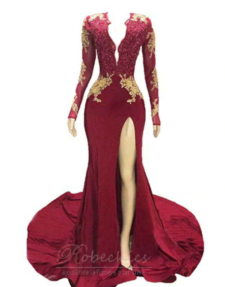 Robe De Soiree Femme Col V élégant Robe Vintage En Dentelle Belle Poque - Dos Nu, Col En V - Robe De Soirée Élégante - Mariage, Cocktail Robe Rétro Col En V