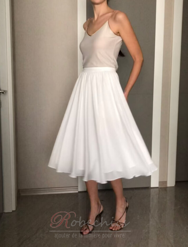 Jupe en mousseline de soie pour femme jupe de mariage demoiselle d