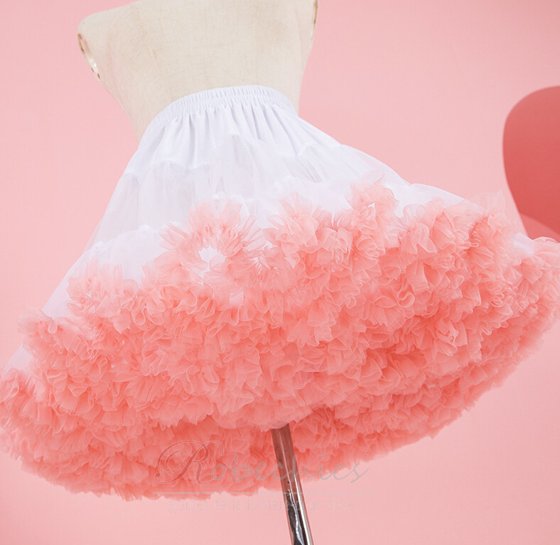 Jupon en tulle gonflé à taille élastique rose, jupons de danse de