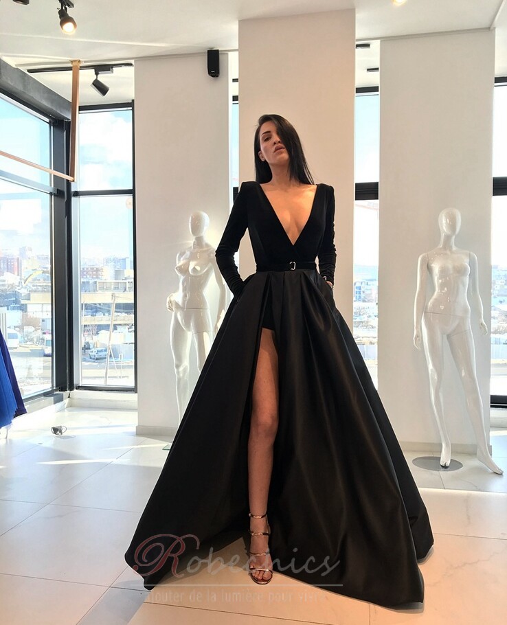 Robe de Bal Simple Ouverture Frontale Medium Fermeture eclair RobeChics