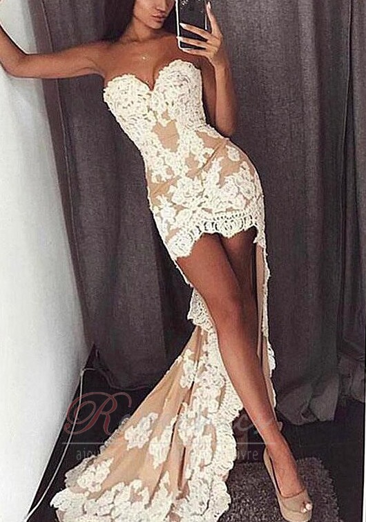 Robe soirée rubis satinée à épaule dénudée pour mariage