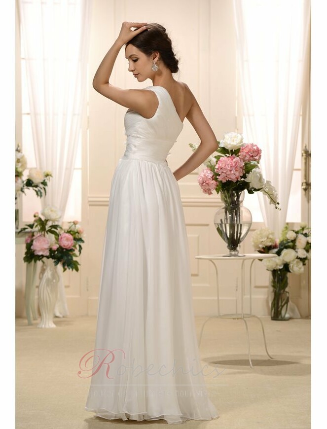 Robe de mari e A ligne Ample Orn e Naturel taille paule