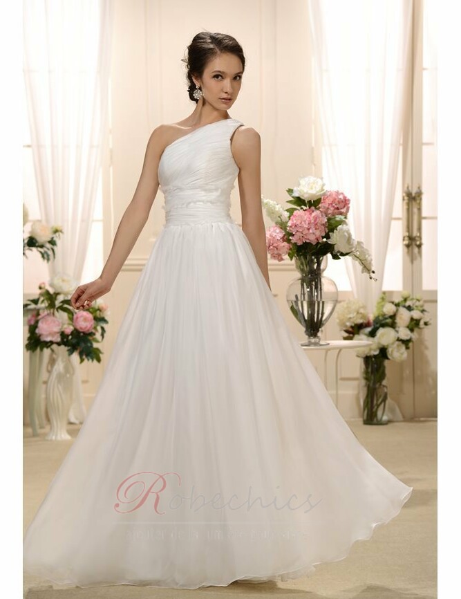 Robe de mari e A ligne Ample Orn e Naturel taille paule