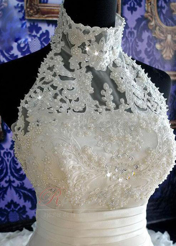 Robe de mariée Cristal A-ligne Zip Traîne Royal Automne Naturel taille