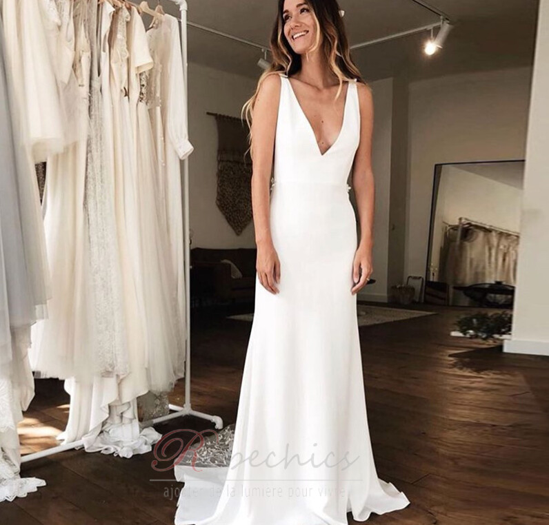 Robe mariée top fourreau dentelle