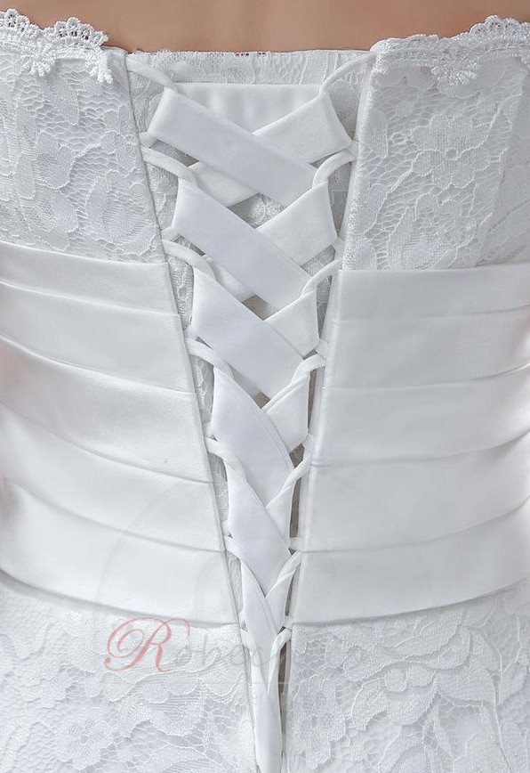 Robe de mariée Lacet Mince Chic Naturel taille Orné de Rosette