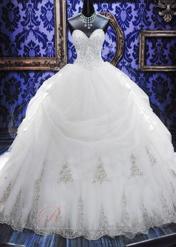Robe de mariée Princesse Basque Satin Lacet Cérémonial Perlé
