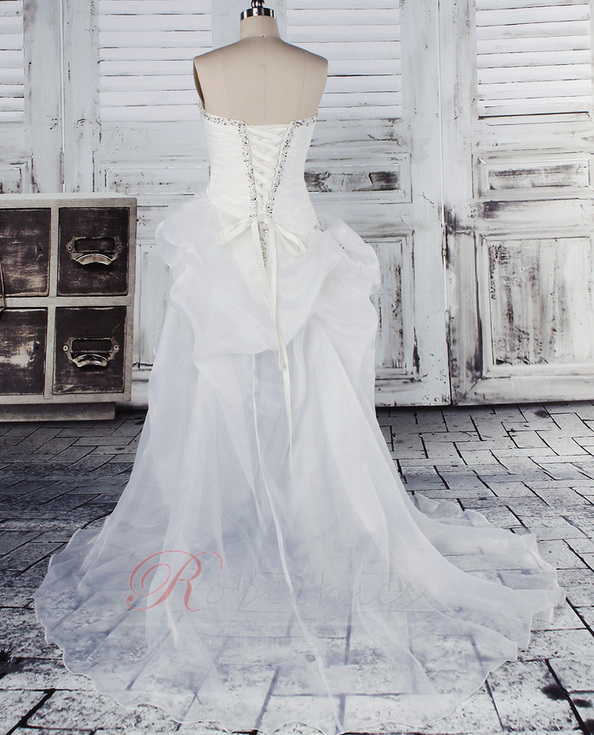 Robe de mariée Printemps Asymétrique Perle Naturel taille Plage