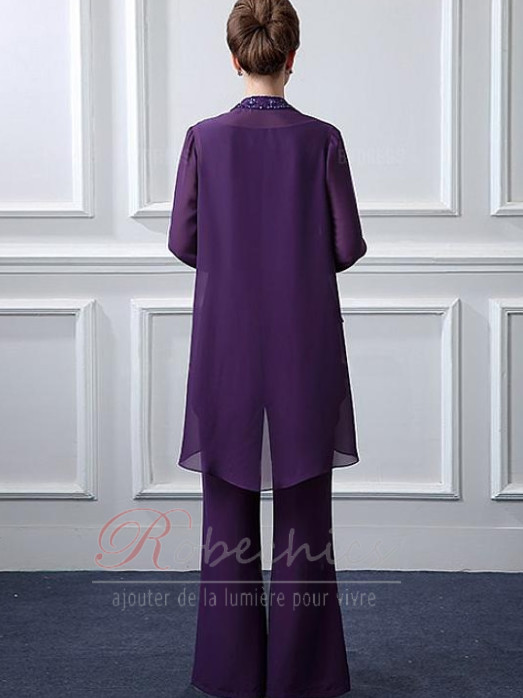 Robe de mère pantalon de costume Avec la veste Manche Longue Longueur Cheville