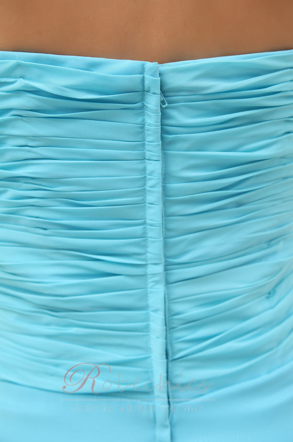 Robe de Soirée Mousseline de soie crêper Sans Manches Naturel taille