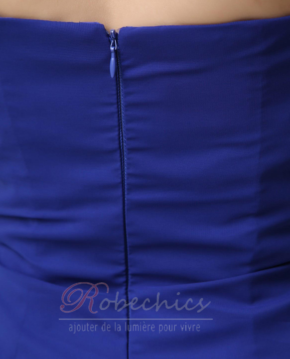 Robe Demoiselle d'Honneur Traîne Courte Petites Tailles Bleu foncé