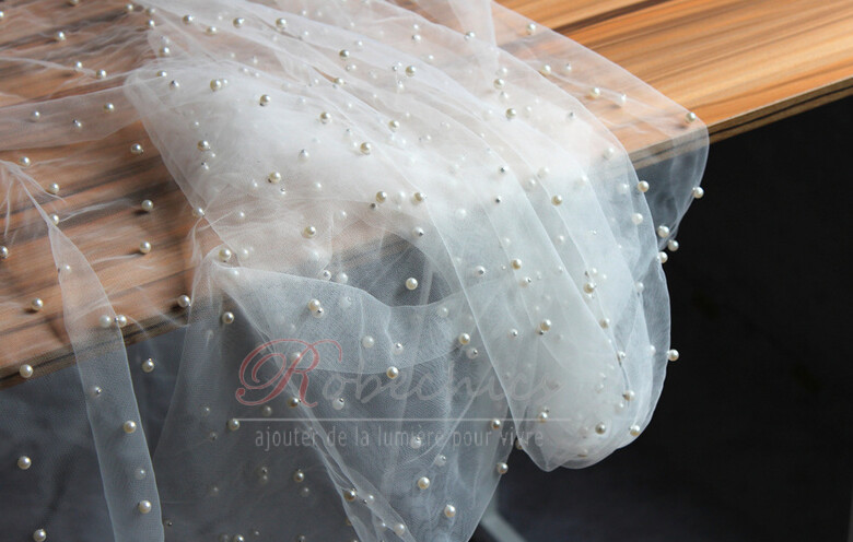 Tulle perle mariée châle élégante longue veste 200CM