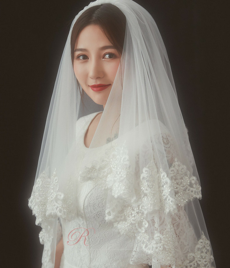 Voile brodé mariage deals